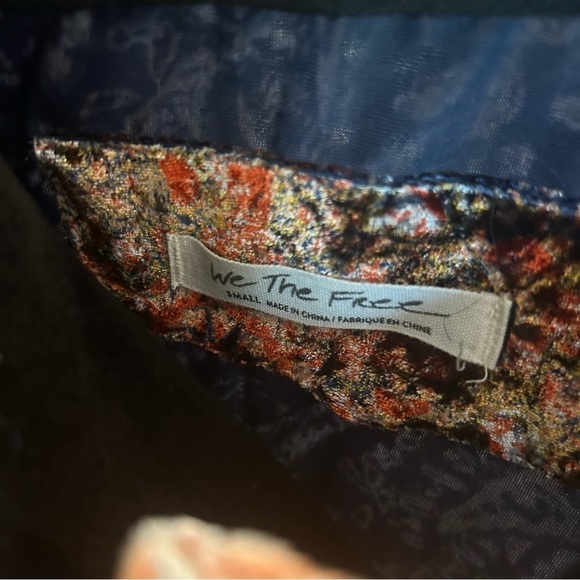 Free People Vancouver Velvet Button Down Shacket Small Multicolor Snap Closure - Picture 8 of 14